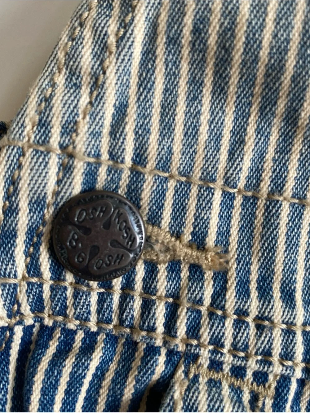 OshKosh B'gosh Blue and White Striped Toddler Overalls